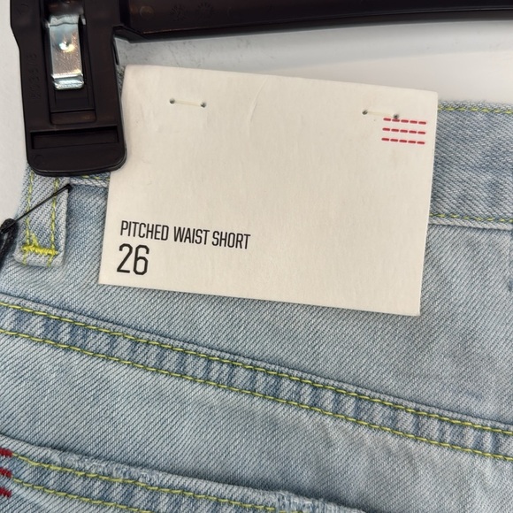 BDG Pitched Waist Denim Shorts. Size 26. NWT. Light Wash. Distressed. - Picture 6 of 14